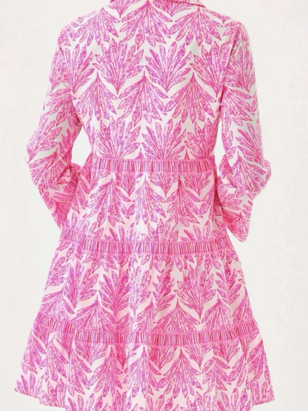 Lilly Pulitzer Pink White Floral Collared Button Front Cotton Shirt Dress 4 NWT - Picture 8 of 9